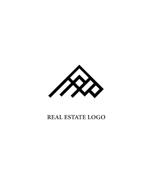 plantilla de logotipo vectorial exclusivo de bienes raíces con fondo blanco