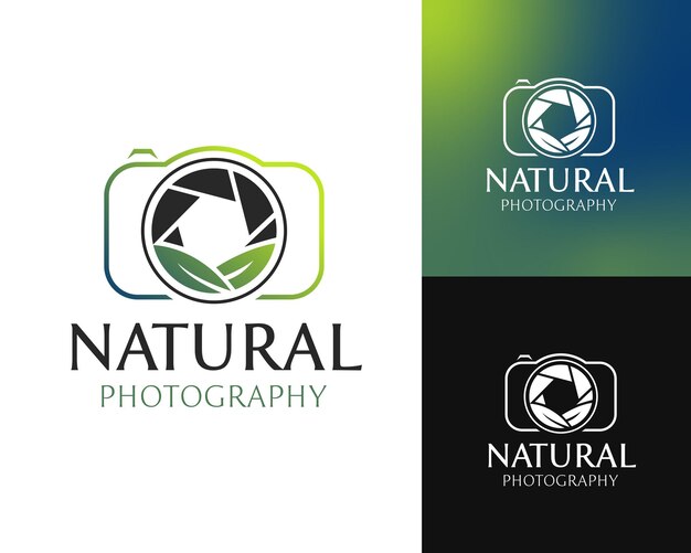 Plantilla de logotipo vectorial de fotografía natural