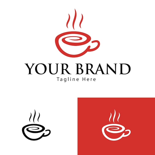 Vector plantilla de logotipo vectorial gratuito para cafetería