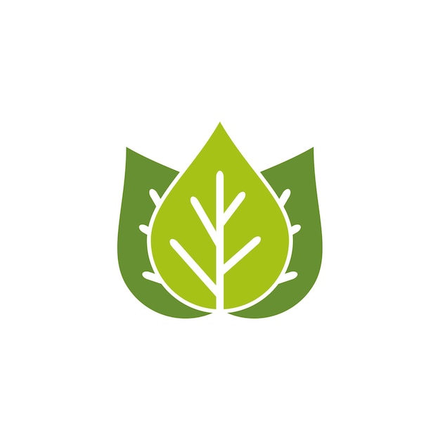 plantilla de logotipo vectorial de hojas verdes