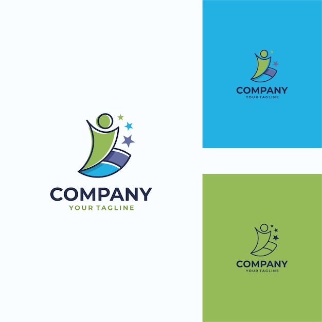 plantilla de logotipo vectorial humano agradable