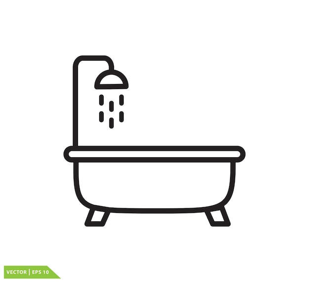 plantilla de logotipo vectorial del icono de la bañera