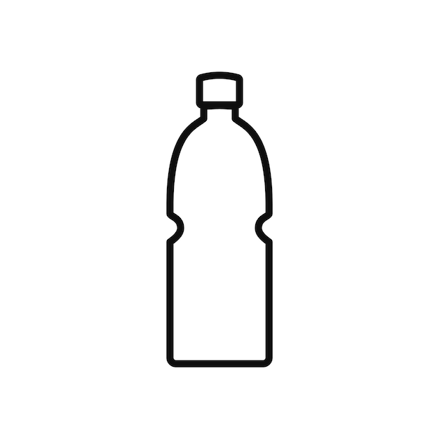 La plantilla de logotipo vectorial del icono de la botella es plana y de moda.