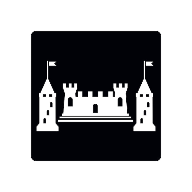 La plantilla del logotipo vectorial del icono del castillo