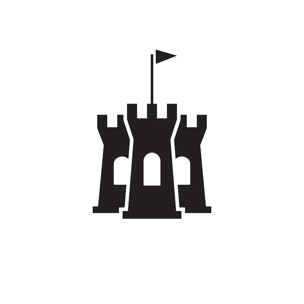 La plantilla del logotipo vectorial del icono del castillo
