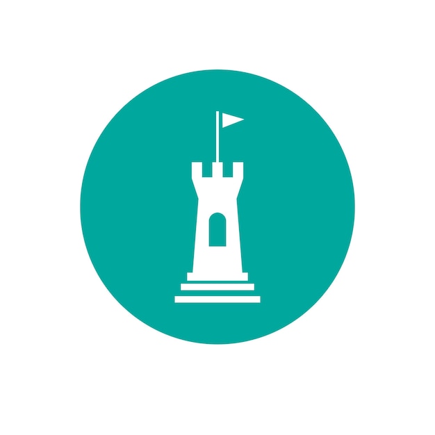La plantilla del logotipo vectorial del icono del castillo