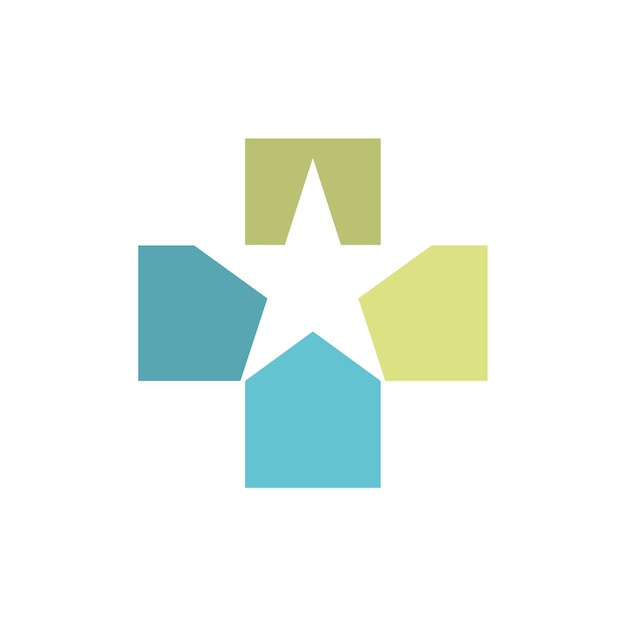 plantilla de logotipo vectorial de icono de estrella y cruz