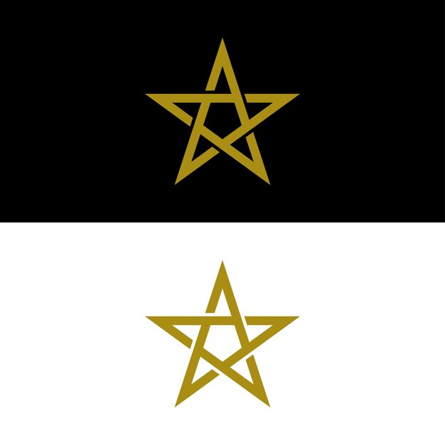 Plantilla de logotipo vectorial de icono de estrella fondo blanco y negro