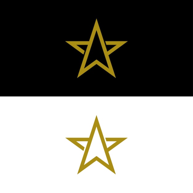 Plantilla de logotipo vectorial de icono de estrella fondo blanco y negro