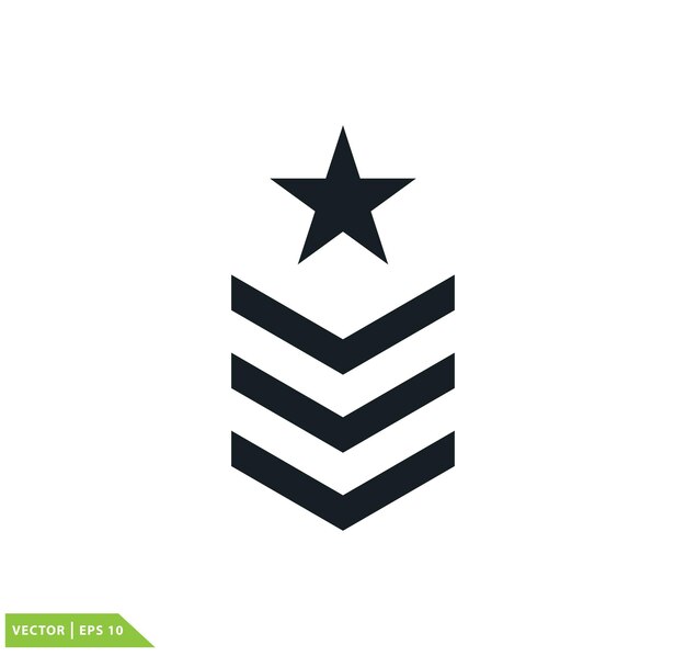 Vector plantilla de logotipo vectorial de icono de rango militar