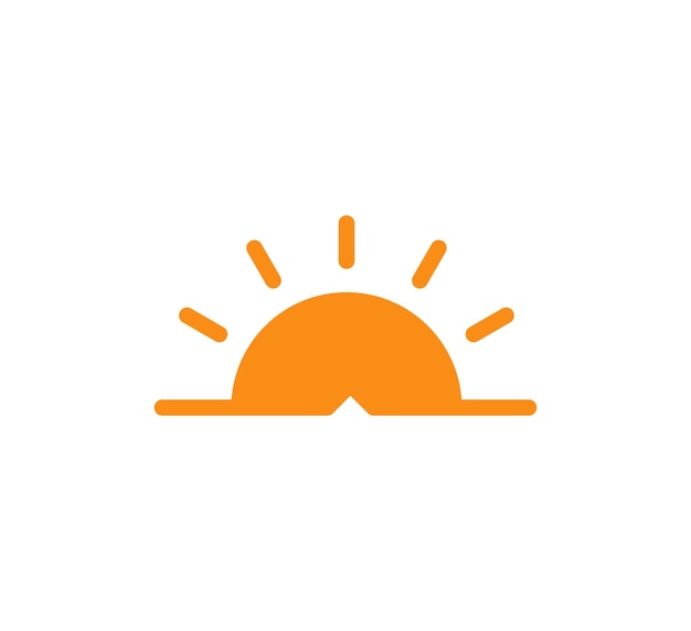 plantilla de logotipo vectorial del ícono del sol de estilo plano