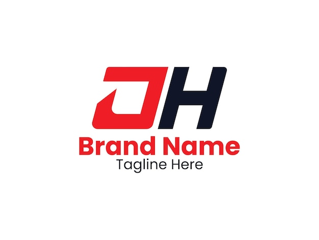 La plantilla del logotipo vectorial de JH con color rojo y negro El logotipo de HJ es Simple Elegant and Luxurious Logo
