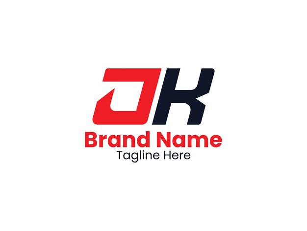 La plantilla del logotipo vectorial de JK con color rojo y negro El logotipo de KJ es Simple Elegant and Luxurious Logo