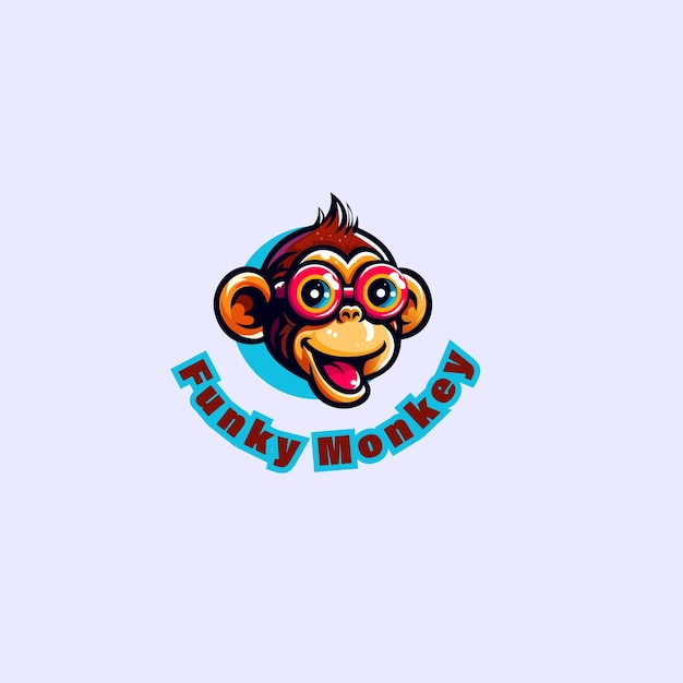 La plantilla de logotipo vectorial del logotipo gracioso del mono