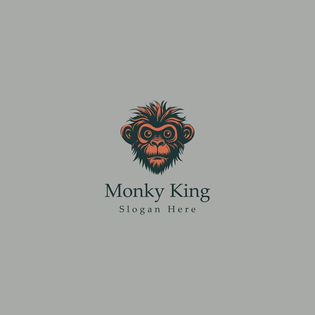 La plantilla de logotipo vectorial del logotipo gracioso del mono