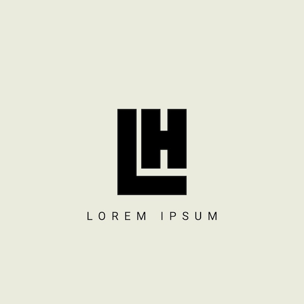 plantilla de logotipo vectorial de monograma de ilustración del alfabeto LH y HL