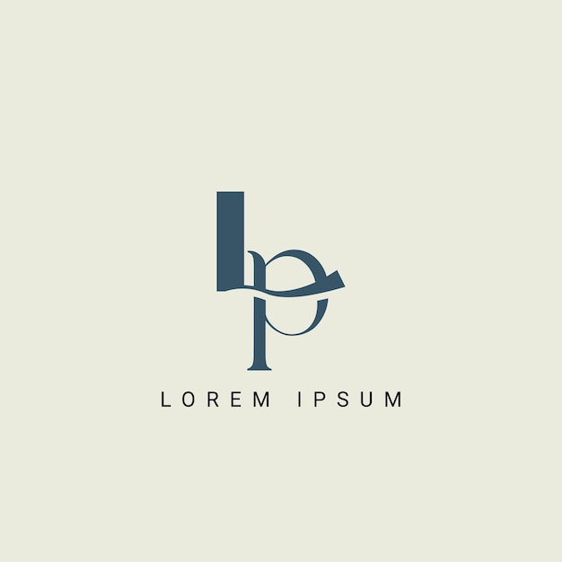 plantilla de logotipo vectorial de monograma de ilustración de alfabeto LP y PL