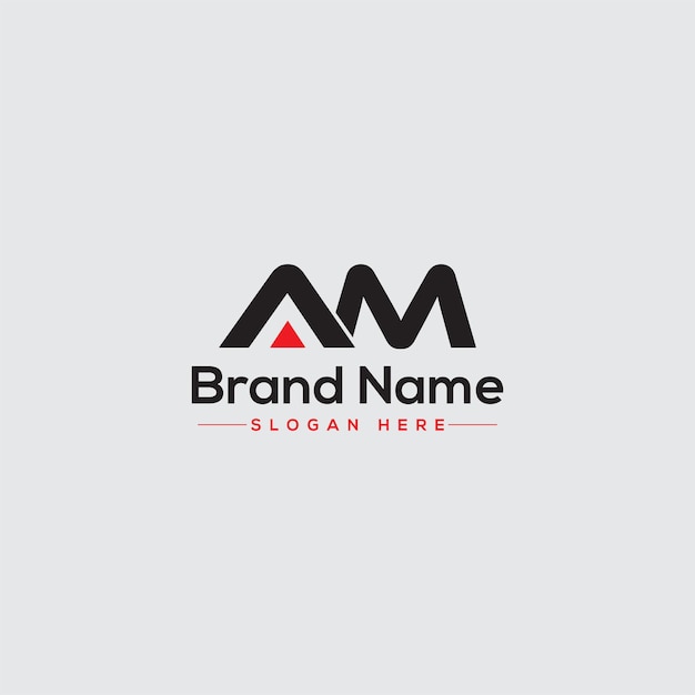 plantilla de logotipo vectorial del monograma de la ilustración del alfabeto MA y AM