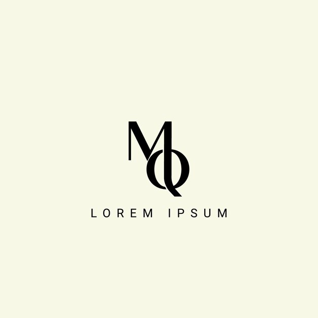 plantilla de logotipo vectorial de monograma de ilustración del alfabeto MQ y QM