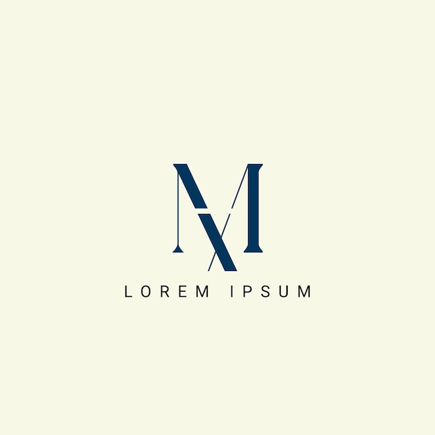 plantilla de logotipo vectorial de monograma de ilustración del alfabeto MX y XM