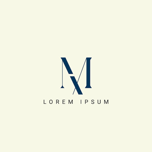 plantilla de logotipo vectorial de monograma de ilustración del alfabeto MX y XM