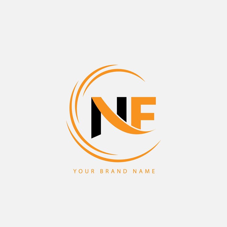 Vector plantilla de logotipo vectorial del monograma de la ilustración del alfabeto nf y fn