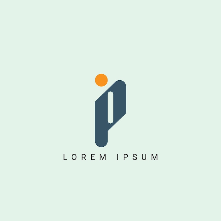 Vector plantilla de logotipo vectorial de monograma ilustrado del alfabeto ip o pi
