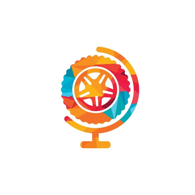 Plantilla de logotipo vectorial mundial de neumáticos
