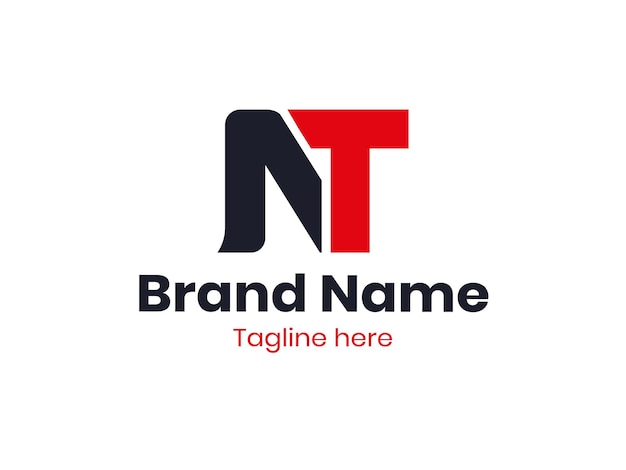 plantilla de logotipo vectorial NT o TN letra inicial NT logotipo monograma