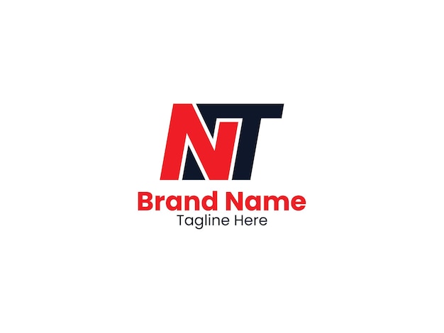 plantilla de logotipo vectorial NT o TN letra inicial NT logotipo monograma
