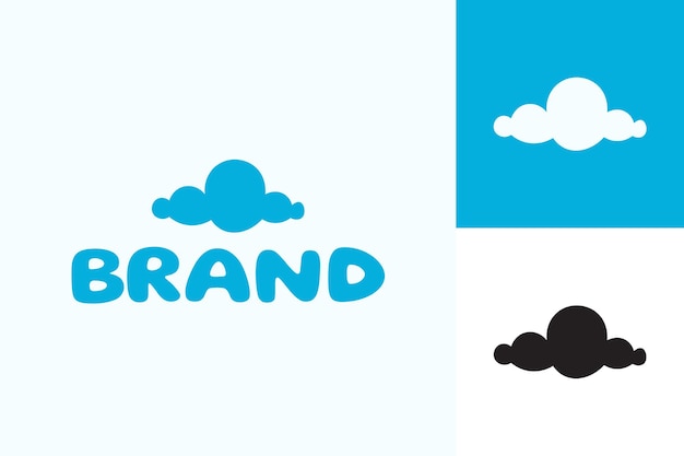 Plantilla de logotipo vectorial de nube dibujada a mano