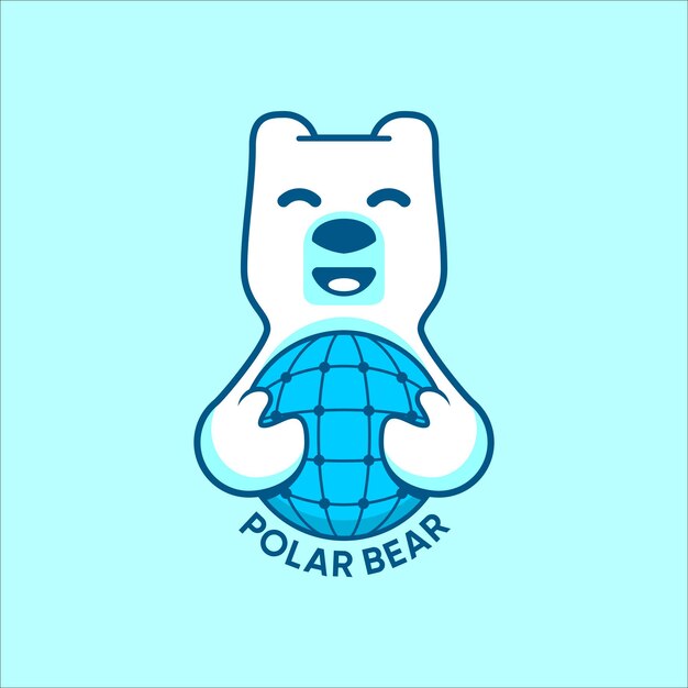 plantilla de logotipo vectorial del oso polar