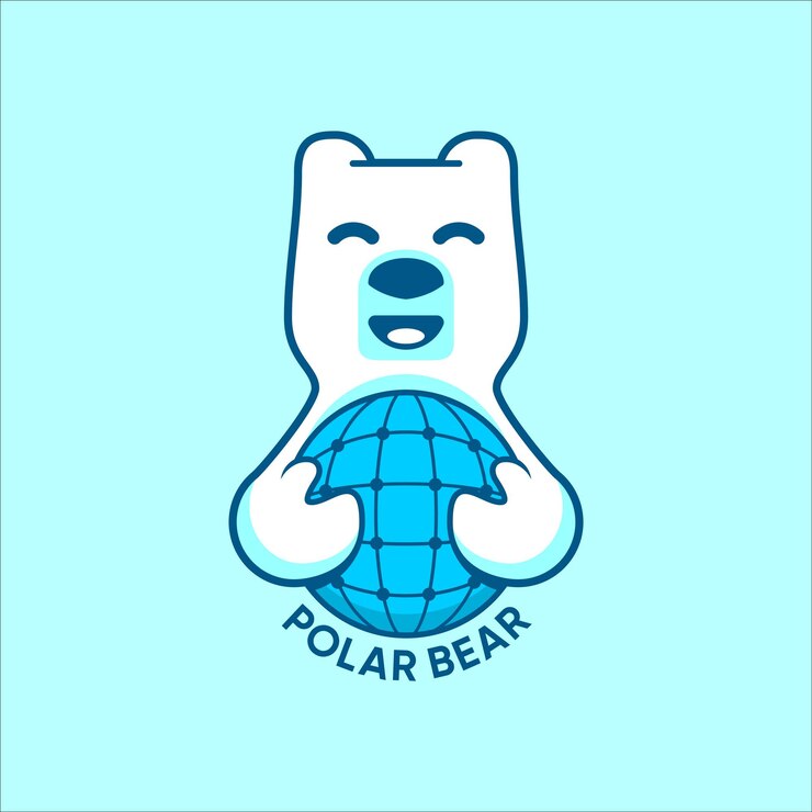 plantilla de logotipo vectorial del oso polar