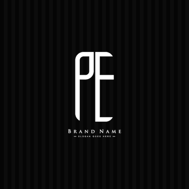 Plantilla de logotipo vectorial de PE Icono simple para la letra inicial P y E Monograma