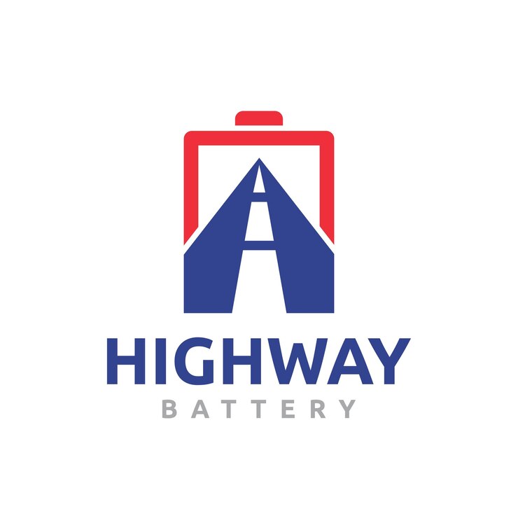 Vector plantilla del logotipo del vehículo eléctrico de emergencia para la carga de la batería en autopistas