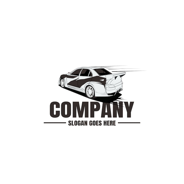 Plantilla de logotipo de vehículo. Icono de coche para diseño de negocios. Alquiler, reparación, concepto de taller.