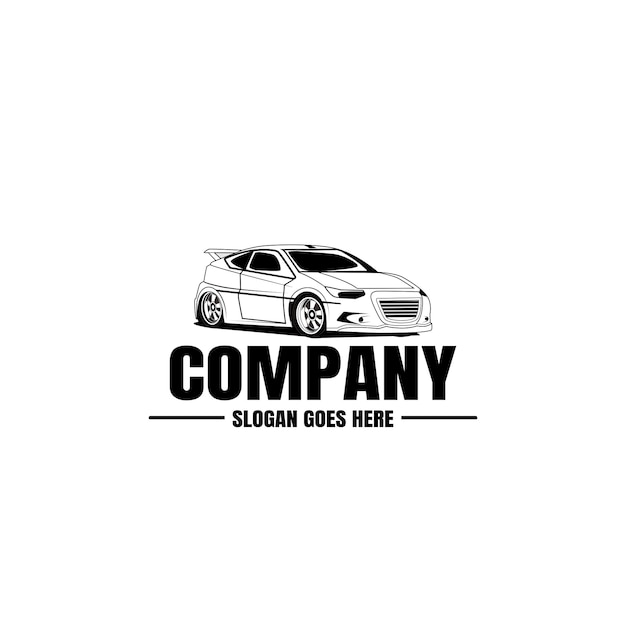 Plantilla de logotipo de vehículo. Icono de coche para diseño de negocios. Alquiler, reparación, concepto de taller.
