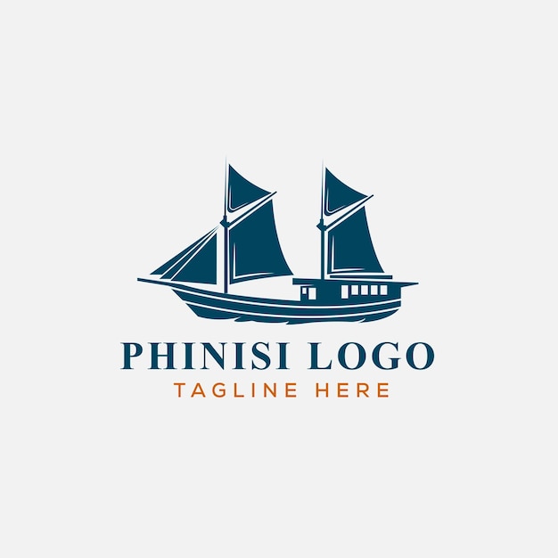 Plantilla de logotipo de velero phinisi