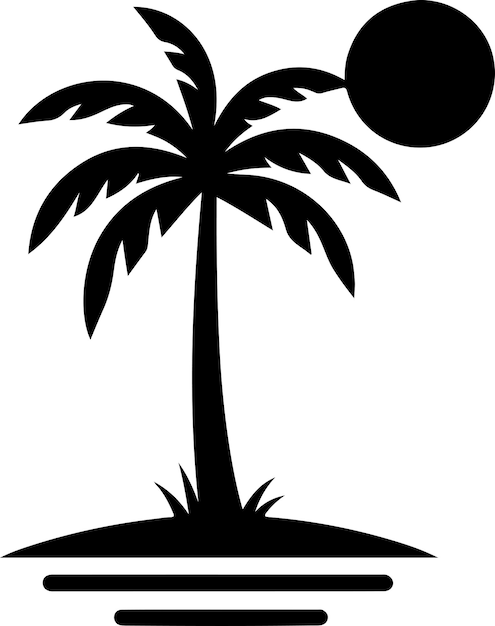 Vector plantilla de logotipo de verano de palma icono vectorial silueta de color negro 15