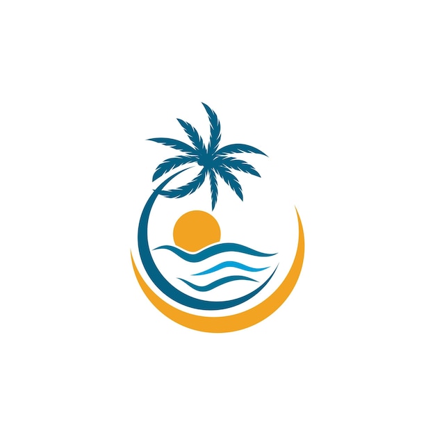 Plantilla de logotipo de verano de palmera