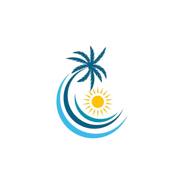 Plantilla de logotipo de verano de palmera