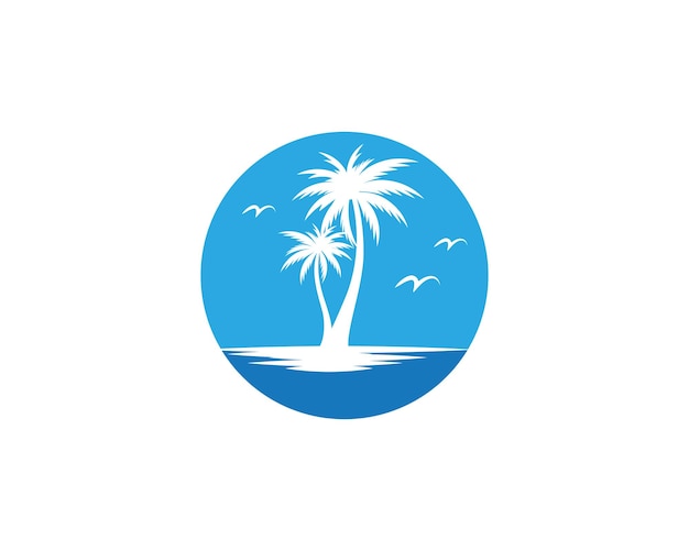 Plantilla de logotipo de verano de palmera