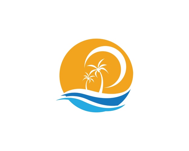 Plantilla de logotipo de verano de palmera