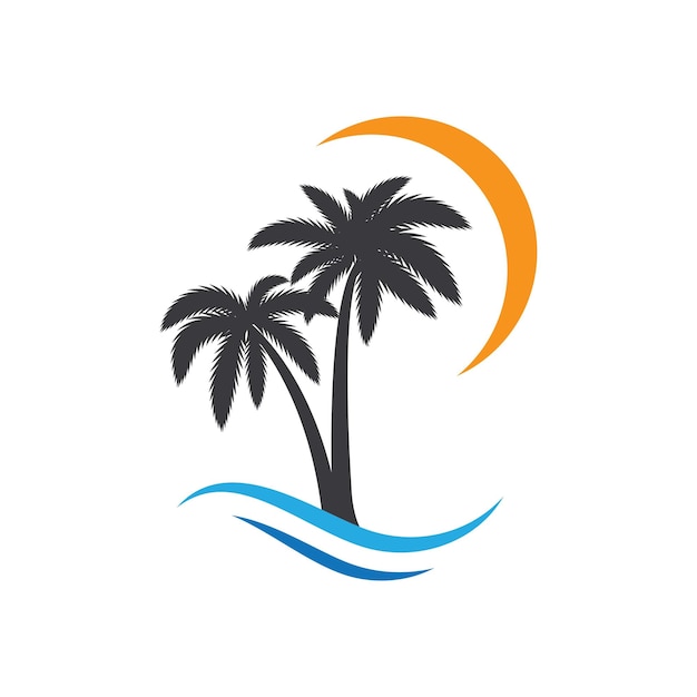 Plantilla de logotipo de verano de palmera