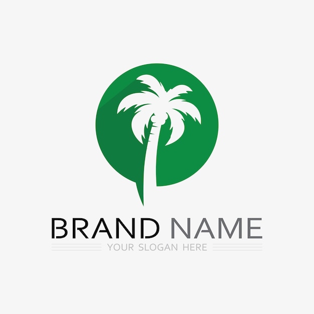 Plantilla del logotipo de verano de la palmera