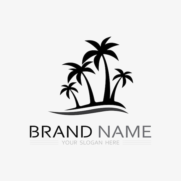 Plantilla de logotipo de verano de palmera