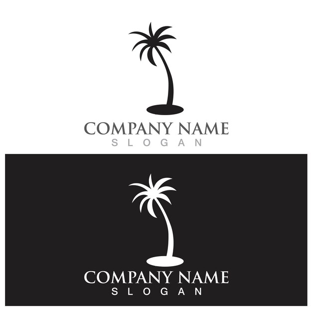 Plantilla de logotipo de verano de palmera