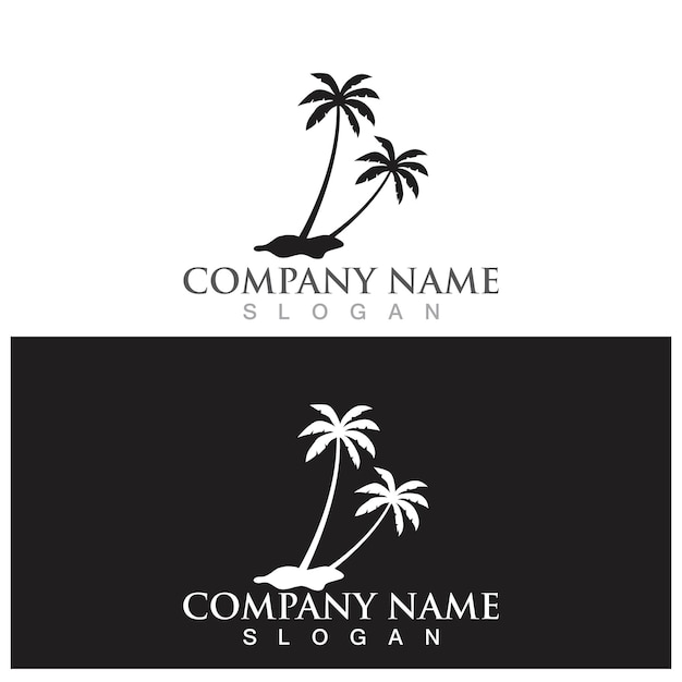 Vector plantilla de logotipo de verano de palmera