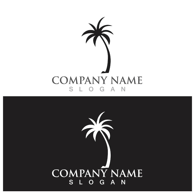 Plantilla de logotipo de verano de palmera