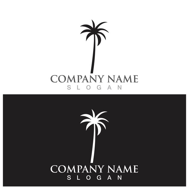 Plantilla de logotipo de verano de palmera